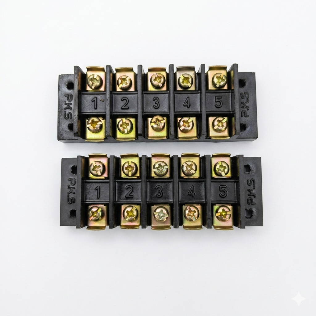30A 5 Way Bakelite Connector Strip open type