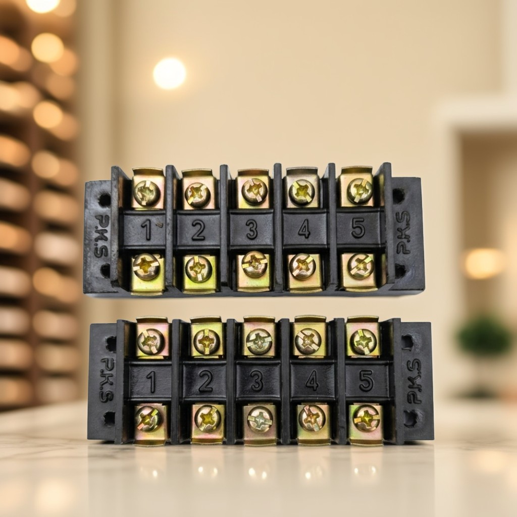 30A 5 Way Bakelite Connector Strip open type