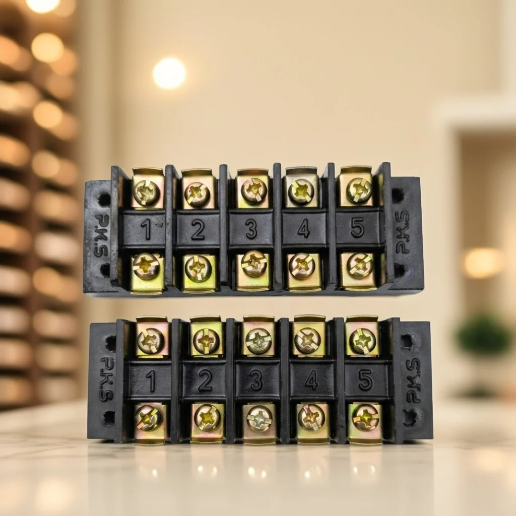 30A 5 Way Bakelite Connector Strip open type