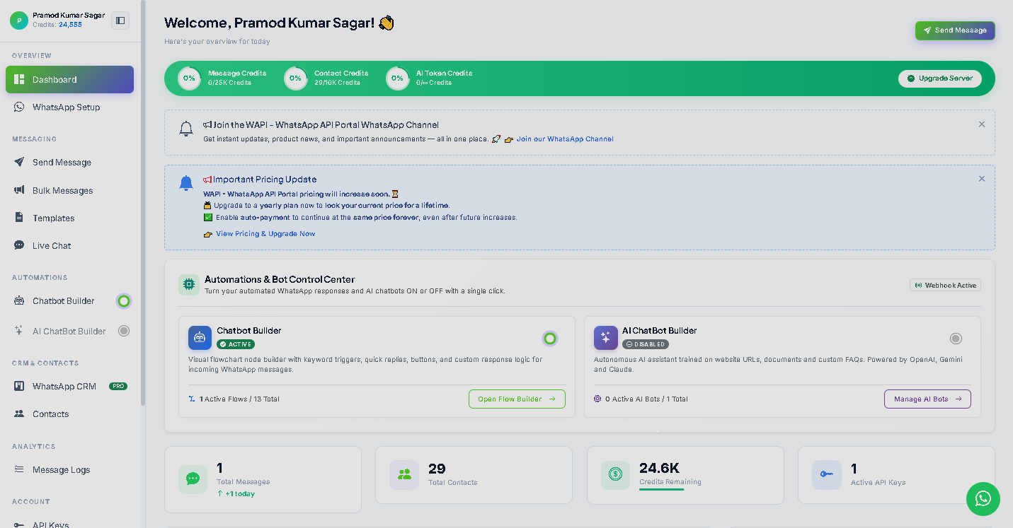 WhatsApp API Portal (SaaS Label Source Code)