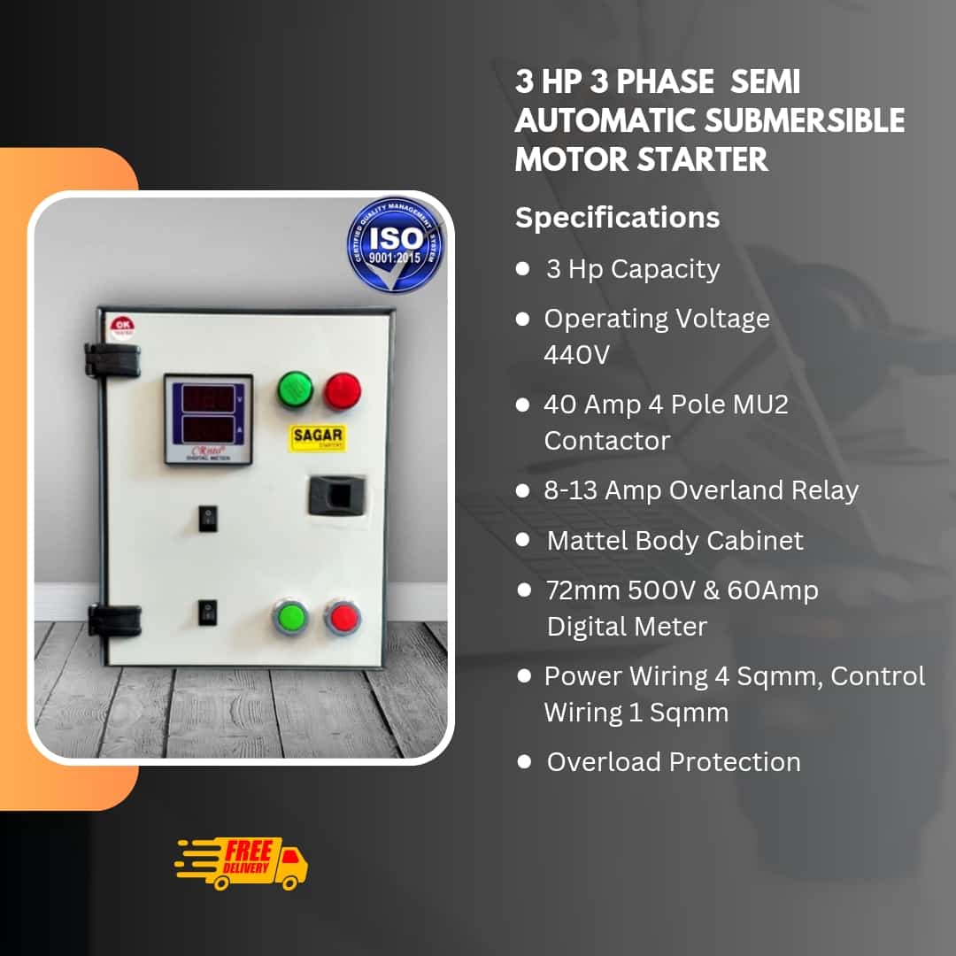 3 Hp 3 Phase Semi Automatic Motor Starter - Image 2